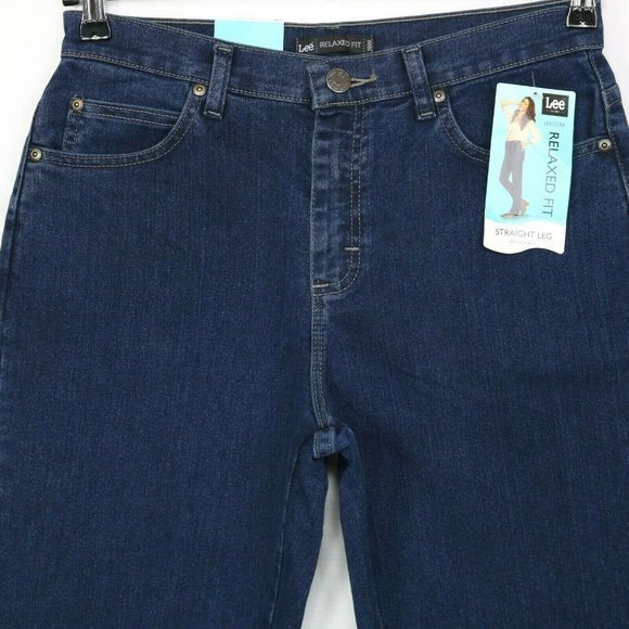 Lee 1889 Relaxed‎ Fit Straight Jeans Stretch Dark 8 Petite 8P - Picture 6 of 11